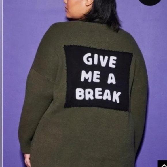 Torrid Lovesick Gimme a Break green cardigan size 0 - Picture 4 of 5